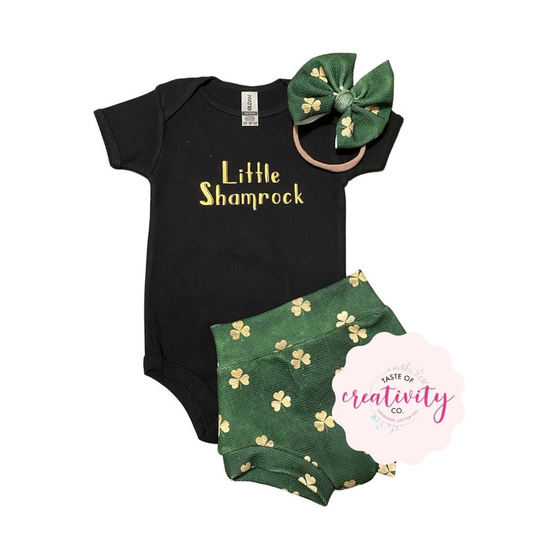 - Little Shamrock Onesie\u2122 and Nylon Bow Bullet Bummies