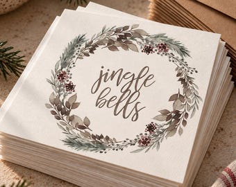 Jingle Bells Christmas Card Pack, Winter Wreath Design