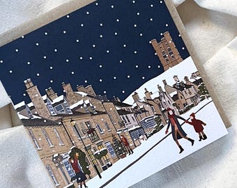 Pack of Broadway Christmas Cards: Cotswolds Landmark Illustration, Multipack