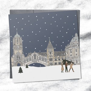 Biglietti di Natale Oxford, biglietti di Natale, Oxbridge, Oxonian, punto di riferimento britannico, Natale minimalista, Natale scandinavo, confezione di biglietti di Natale