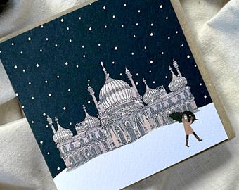 Brighton Royal Pavilion Christmas Card: British Landmark Art