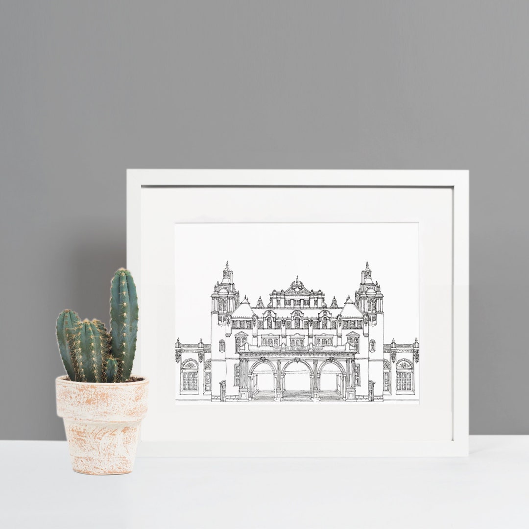 Kelvingrove Glasgow City Monochrome Print Glasgow Travel Gift Glasgow