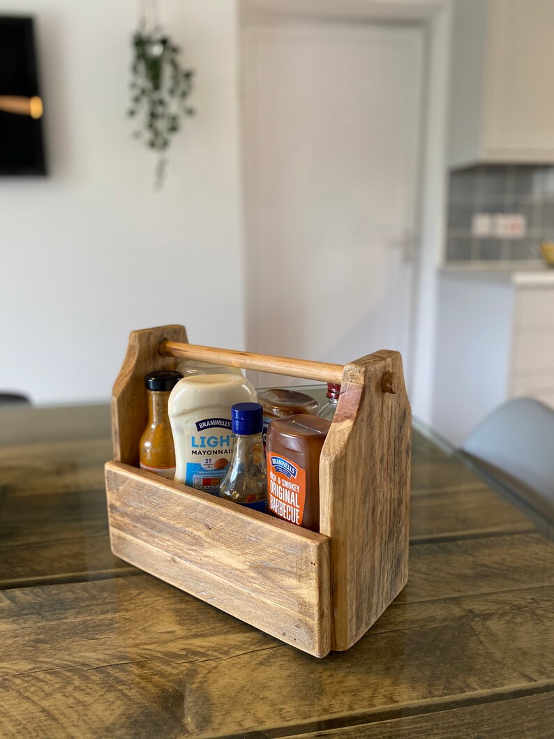 Rustic Wooden BBQ Sauce Holder/Carrier/Caddy Etsy