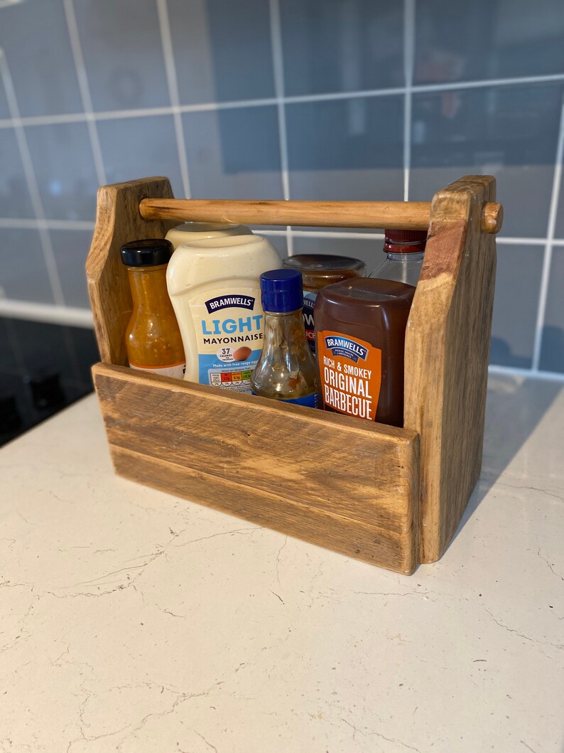 Rustic Wooden BBQ Sauce Holder/Carrier/Caddy Etsy