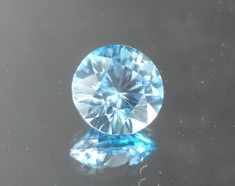 8.5mm Blue Zircon Diamond Cut