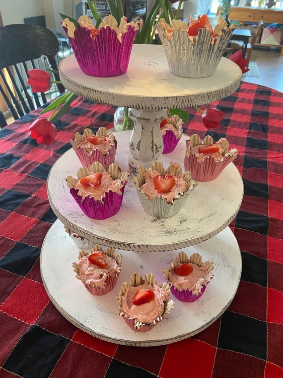 Large 4 Tier Rustic Cupcake Stand Cupcake Tower Wedding Etsy