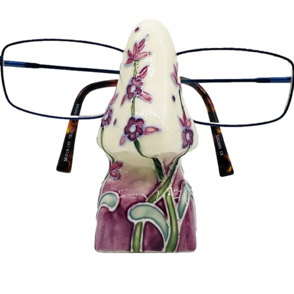 Lavender Spectacle Holder Nose Specs Stand Eye Glasses Or Sunglasses Old Tupton Ware Ceramic Flowers Brand New