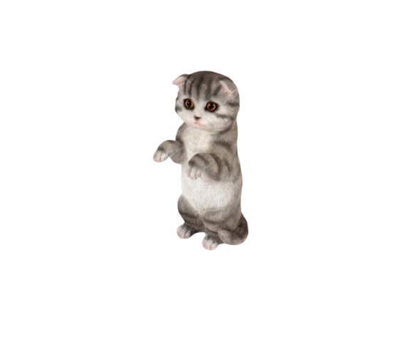 Stone Figurine Cat Puss Animal Figure Garden Sculpture Gift Idea Frost Resistant