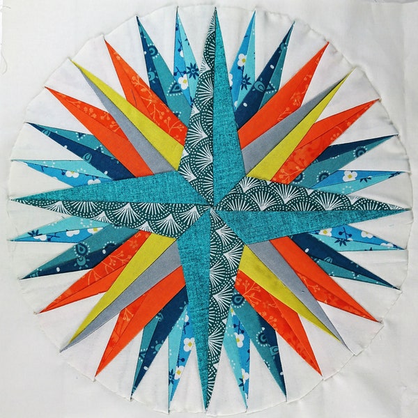Mariners Compass Quilt Pattern Etsy