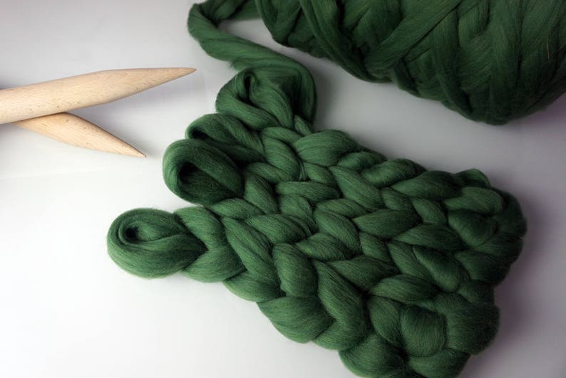 GREEN Chunky yarn EMERALD chunky yarn Merino chunky wool Etsy