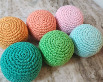 Organic Montessori Crochet Ball for Babies and Toddlers - Waldorf Safe and Stimulating Toy - GOTS Certified - Bundle Discounts Available