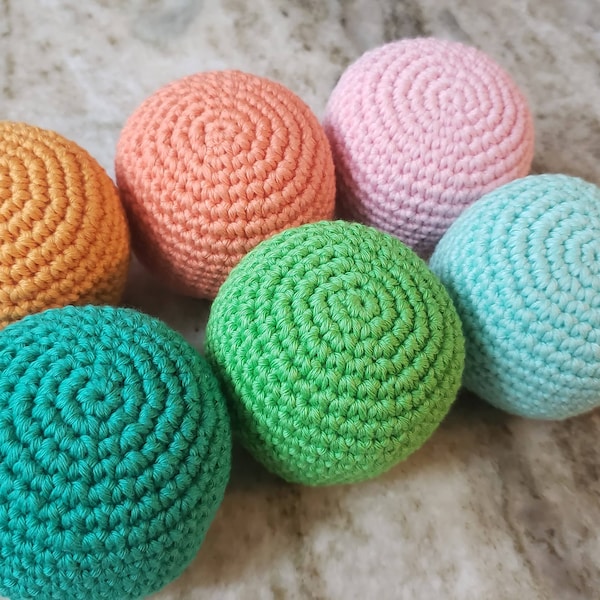 Organic Montessori Crochet Ball for Babies and Toddlers - Waldorf Safe and Stimulating Toy - GOTS Certified - Bundle Discounts Available