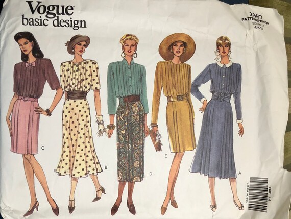 Vintage Vogue 2987 Misses Uncut Factory-Fold Sewing Pattern | Etsy