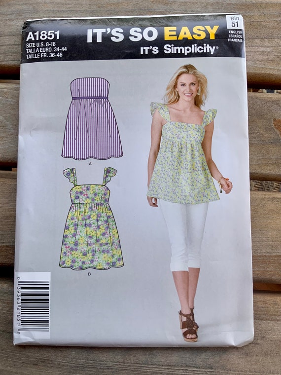 Simplicity 1851 Misses Uncut Factory-fold Sewing Pattern Size | Etsy