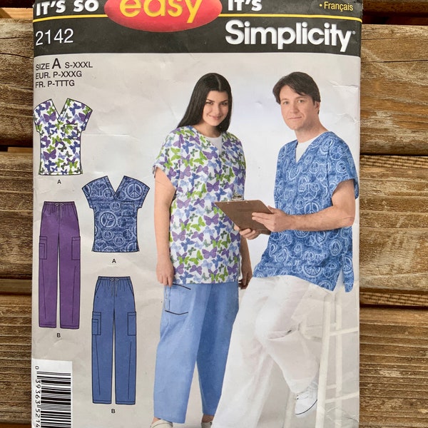 Simplicity 2142 Mens and Womens Uncut, Factory-Fold Sewing Pattern Size S, M, L, XL, XXL, XXXL