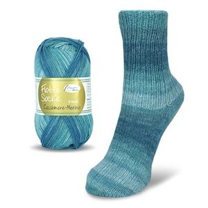 Rellana Merino Cashmere Sock Yarn, Superwash Gradient Fingering, 2 Skeins for a pair of socks