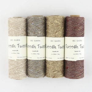 Tussah silk yarn for knitting BC Garn TUSSAH TWEED yarn 50 g 273 yards (250 m) Sock weight yarn