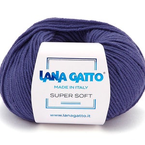 Lana Gatto SUPER SOFT Merino wool yarn DK/Light worsted weight yarn - 50g 125 m - Soft wool yarn - Yarn for babies