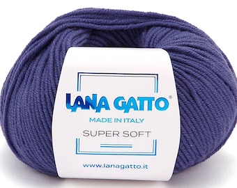 Lana Gatto SUPER SOFT Merino wool yarn DK/Light worsted weight yarn - 50g 125 m - Soft wool yarn - Yarn for babies