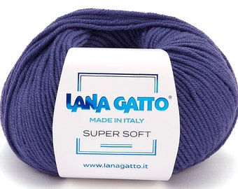 Lana Gatto SUPER SOFT Merino wool yarn DK/Light worsted weight yarn - 50g 125 m - Soft wool yarn - Yarn for babies