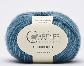 CARDIFF Lace Cashmere and Silk yarn CARDIFF BRUSHLIGHT (Italy) - Lace yarn - Cardiff Yarn - Cashmere yarn - 25 g - 138 meters