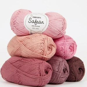 Cotton yarn DROPS SAFRAN, Amigurumi yarn, Crochet yarn, Summer yarn, Soft cotton yarn, Knitting cotton yarn, Egypt cotton
