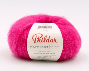 PHILDAR Mohair Soie - Mohair Silk Yarn – Lace Weight, Italian Made - 25g 213 Yards