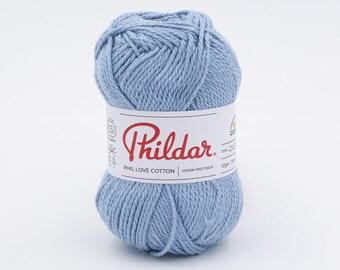 Hilo de algodón extremadamente suave para tejer Phildar LOVE COTTON, tacto similar a la lana, hilo de algodón de grosor deportivo, algodón suave para ropa de bebé