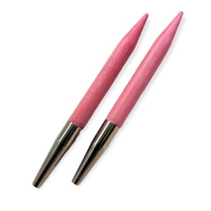Lykke BLUSH 交換可能な編み針 3.5インチ - 編み物用のピンクの木製針 - 輪針用の交換可能な先端