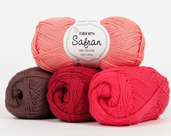 Cotton yarn, Amigurumi yarn, Crochet yarn, Summer yarn, Crochet cotton yarn, Soft cotton yarn, Knitting cotton yarn, Egypt cotton, Safran