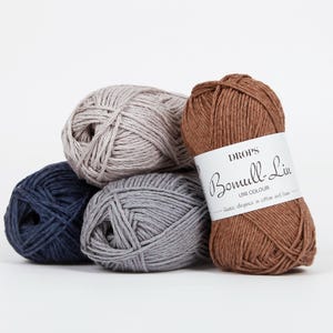 Linen cotton yarn DROPS Bomull-Lin - Linen yarn - Crochet yarn - Summer yarn knit - Yarn for bag - Yarn for summer dress - Natural yarn