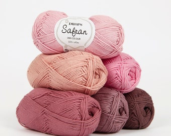 Cotton yarn DROPS SAFRAN, Amigurumi yarn, Crochet yarn, Summer yarn, Soft cotton yarn, Knitting cotton yarn, Egypt cotton