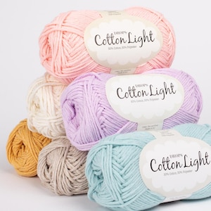 Cotton yarn, Crochet yarn, DK yarn, Worsted yarn, DROPS Cotton Light, Drops yarn, Crochet cotton yarn