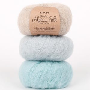 DROPS Alpaka-Seide Garn gebürstet - Luxuriöse flauschige Mischung zum Stricken