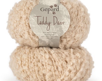TEDDY DEAR Gepard garn Boucle yarn 50 g 75 m Alpaca and Merino wool fashion yarn