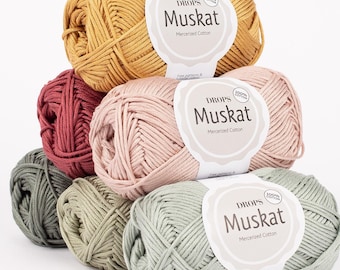 DROPS Muskat Mercerized Cotton Yarn – Soft Amigurumi, Crochet, Knitting Thread - 50g 109 Yards