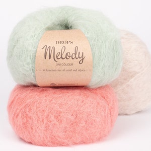 DROPS Melody, Knitting yarn, Chunky yarn, Merino wool yarn, Drops yarn, Alpaca wool, Superfine Alpaca, Brushed Alpaca, Brushed wool