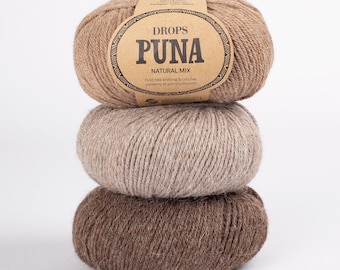 DROPS Puna Alpaca Yarn, DK Worsted, Superfine Alpaca Fiber - 50g 120 Yards