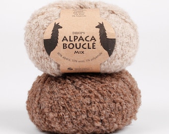 DROPS Alpaca Boucle Yarn, Aran Worsted Weight 50g 153 Yards