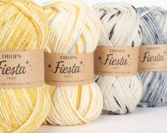 DROPS Fiesta Yarn for Socks - DK Weight Wool Blend (50g/120yds)