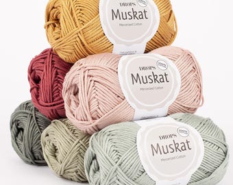 DROPS Muskat Mercerized Cotton Yarn – Soft Amigurumi, Crochet, Knitting Thread - 50g 109 Yards