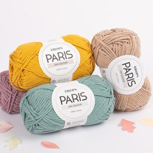 DROPS PARIS Cotton yarn Aran weight yarn, Crochet yarn, Crochet cotton yarn, Worsted yarn, Summer yarn, Soft yarn, Natural yarn