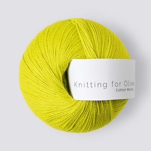 COTTON MERINO Knitting for Olive Non-mulesed Merino wool and Cotton yarn - Fingering weight yarn - 50 g 250 m
