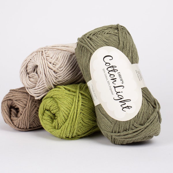 Cotton yarn, Crochet yarn, DK yarn, Worsted yarn, DROPS Cotton Light, Drops yarn, Crochet cotton yarn