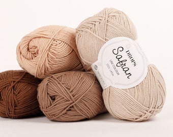 Cotton yarn, Amigurumi yarn, Crochet yarn, Summer yarn, Crochet cotton yarn, Soft cotton yarn, Knitting cotton yarn, Egypt cotton, Safran