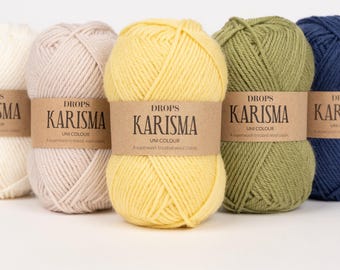Hilo de lana superwash DROPS KARISMA de grosor DK - 50 g, 109 yardas