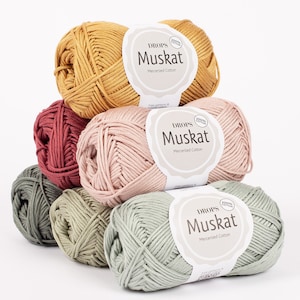 Cotton yarn worsted-Mercerized cotton yarn - DROPS Muskat - Amigurumi yarn - Cotton crochet yarn - Soft cotton yarn - Knitting cotton yarn