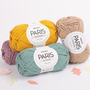 Filato di cotone DROPS PARIS Filato di peso Aran, Filato per uncinetto, Filato di cotone per uncinetto, Filato pettinato, Filato estivo, Filato morbido, Filato naturale