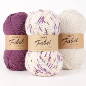 Wollmischung Sockenwolle DROPS FABEL Superwash Farbverlaufsgarn für Socken