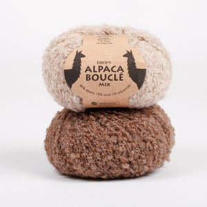 DROPS Alpaca Boucle, Alpaca yarn, Alpaca fiber, Wool yarn, Knitting yarn, Aran yarn, Worsted yarn, Natural yarn, Knitting thread, Wool